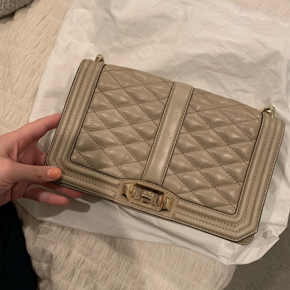 beige quilted crossbody bag